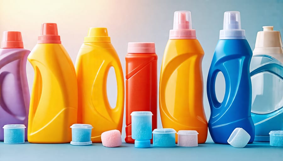 Selection of laundry detergents suitable for different types of fabrics and stains.