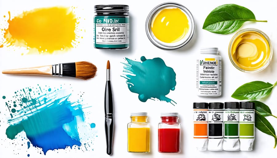 Collection of top-rated eco-friendly paint brands and products for various artistic mediums