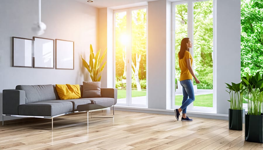 Healthy home environment with zero VOC floors and fresh air