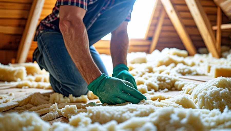 Demonstration of proper installation techniques for eco-friendly insulation