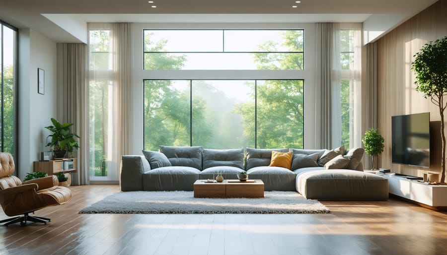 Example of a living room designed to maximize natural daylighting