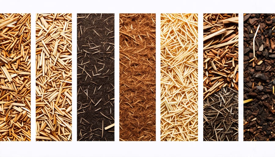 Different types of organic mulch for moisture retention and weed control