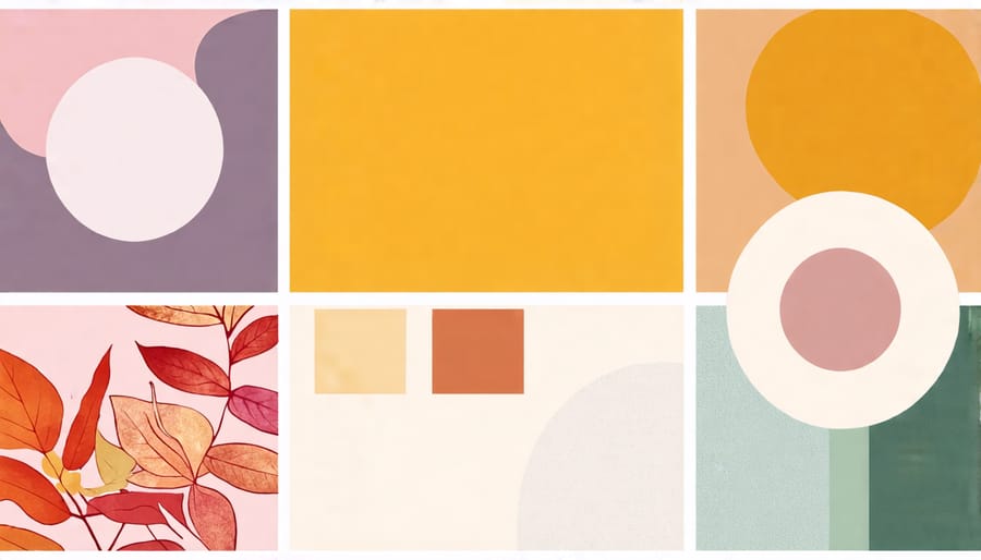 Seasonal color palette collage for minimalist decor