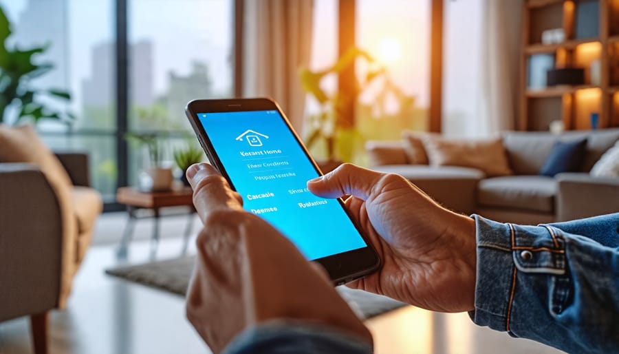 Controlling eco-friendly smart home features using a mobile app