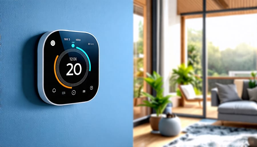 Smart thermostat controlling temperature in an energy-efficient home