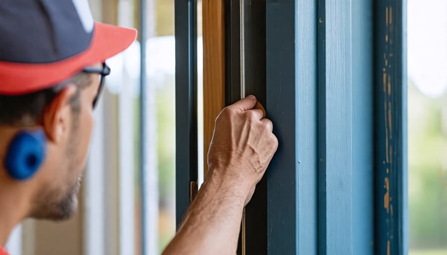 Visual tutorial demonstrating the proper installation of weatherstripping on doors