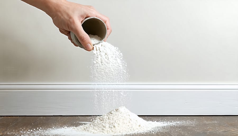 Applying diatomaceous earth for household pest control