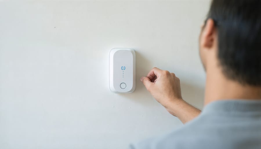 Demonstration of the ease of installing a wireless smart home security device