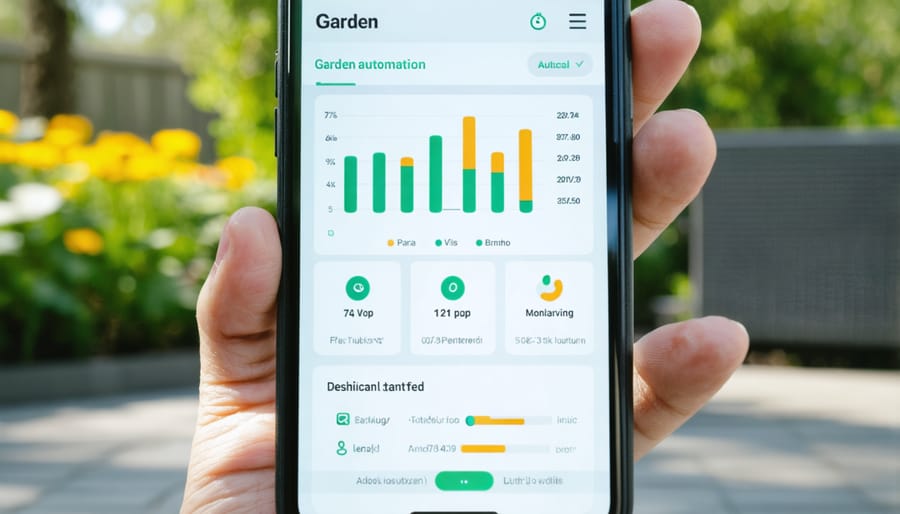 Mobile app interface for controlling an automated garden system