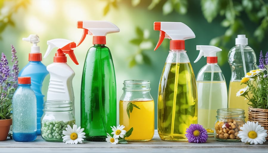 DIY eco-friendly cleaning products in reusable containers