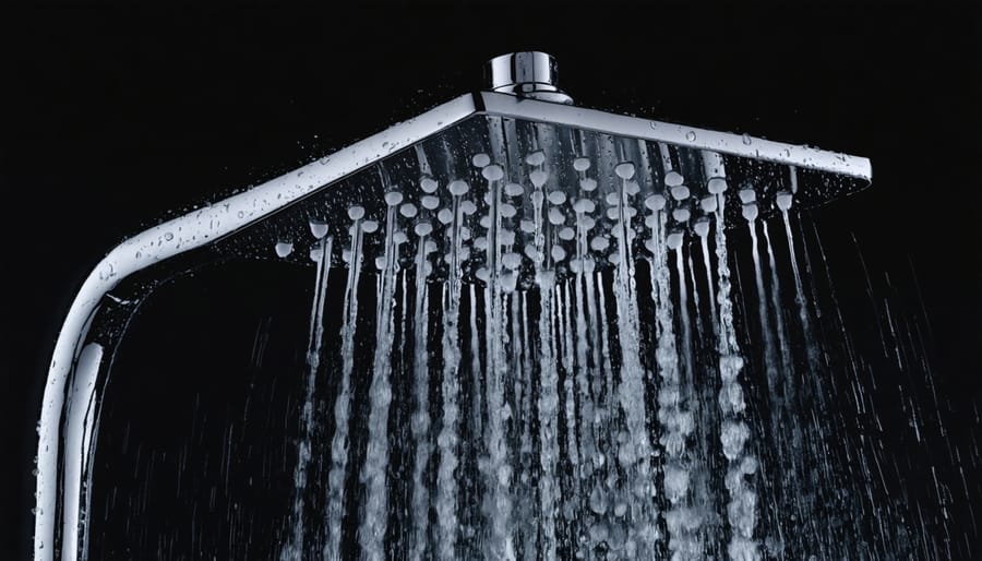 Water-saving low-flow showerhead in action