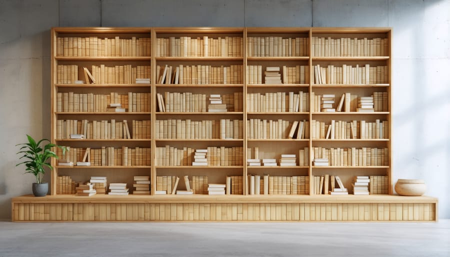 Sleek and modern bamboo bookshelf with a minimalist design and natural finish