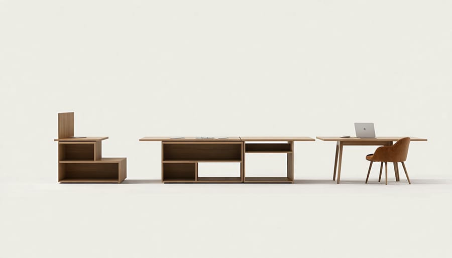 Multi-functional modular furniture demonstrating various usage positions