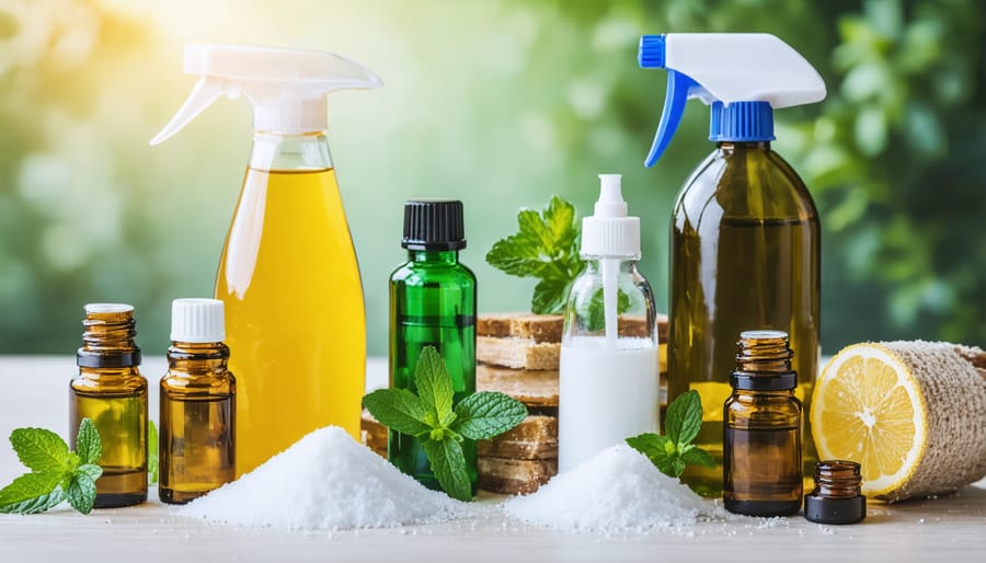 Natural ingredients used in homemade eco-friendly cleaning products