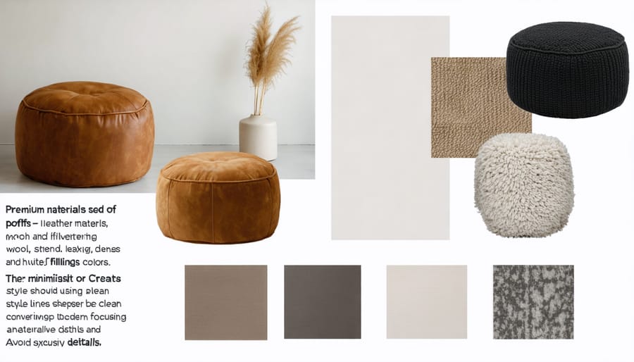 High-quality materials commonly used in luxury poufs