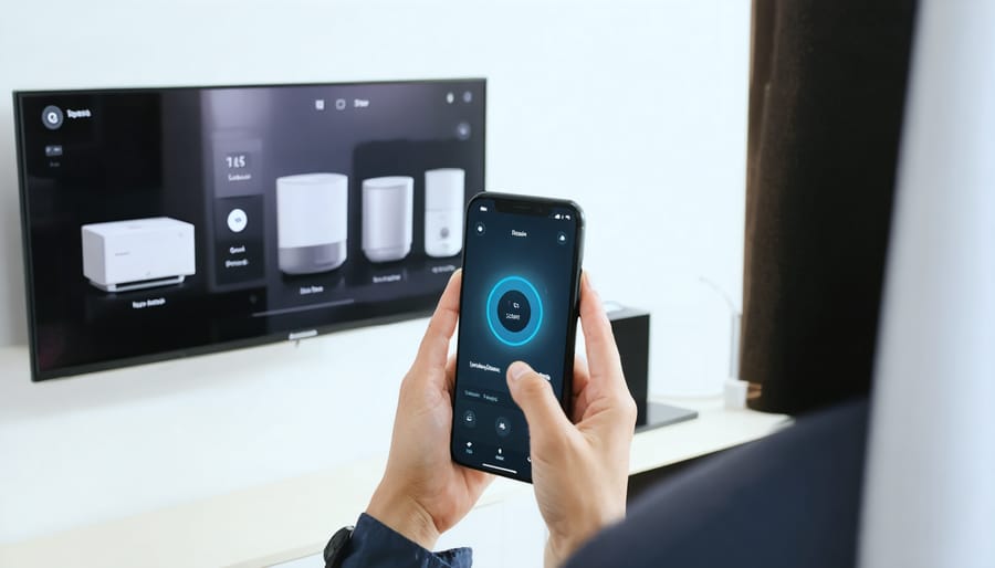 Demonstrating remote control of connected home appliances via mobile app