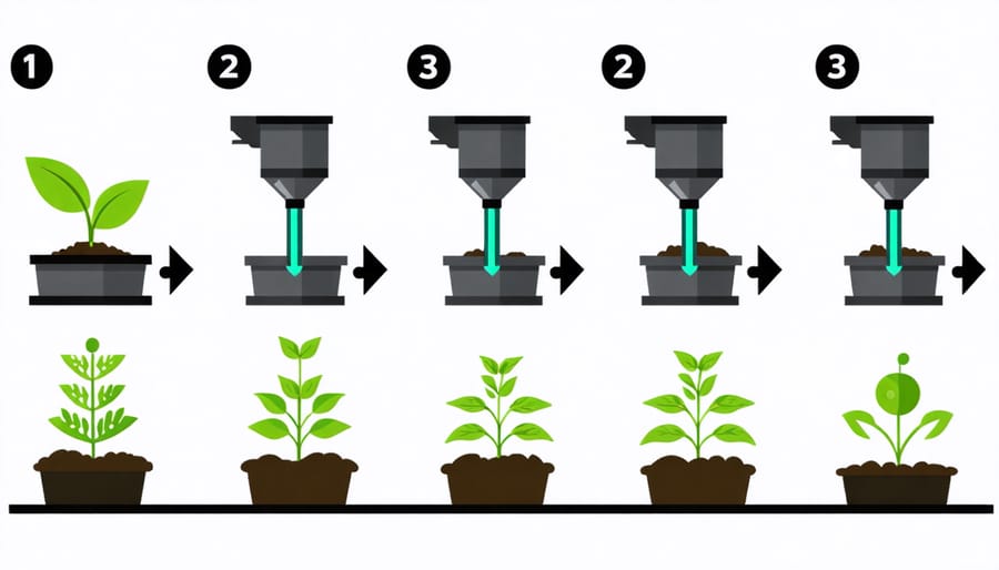 Illustrated steps for setting up an indoor smart garden