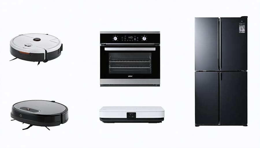 Collection of smart home appliances for kitchen and cleaning