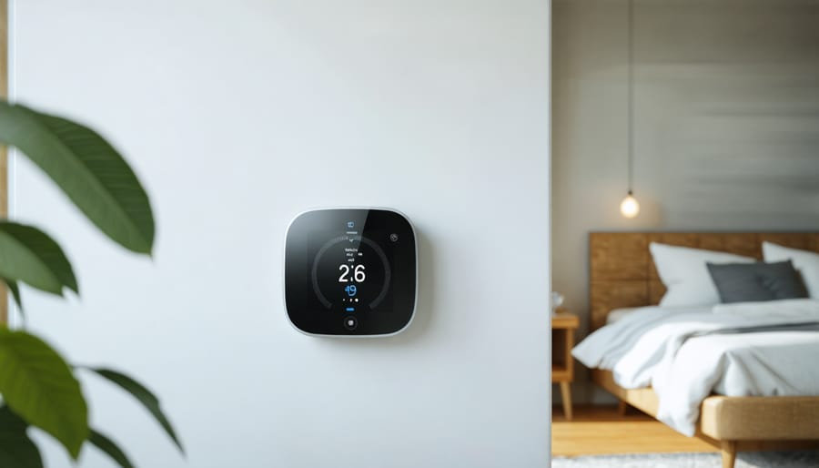 Smart thermostat controlling temperature in an energy-efficient home