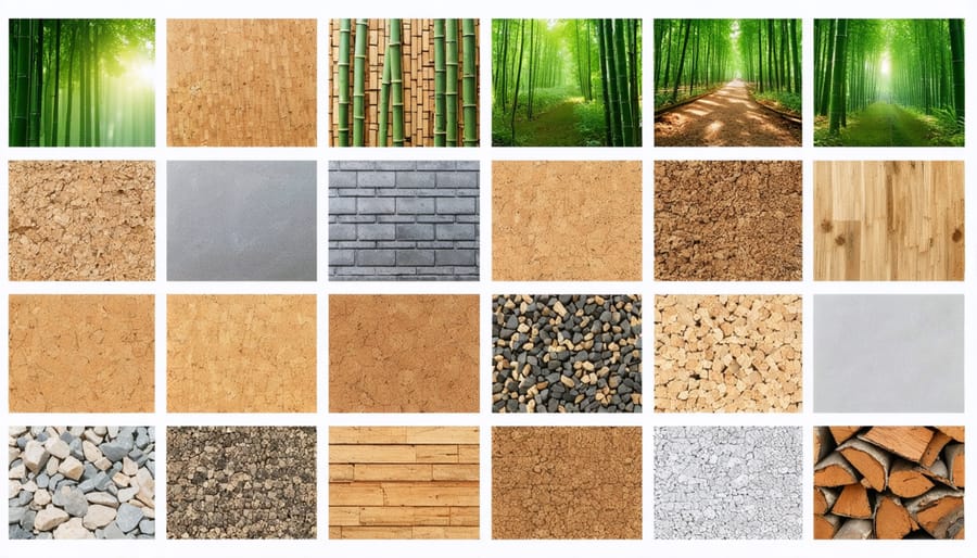 Collection of eco-friendly building materials for sustainable home construction