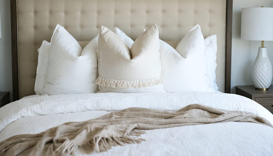 Elegantly styled guest bed with budget-friendly luxury bedding and accessories