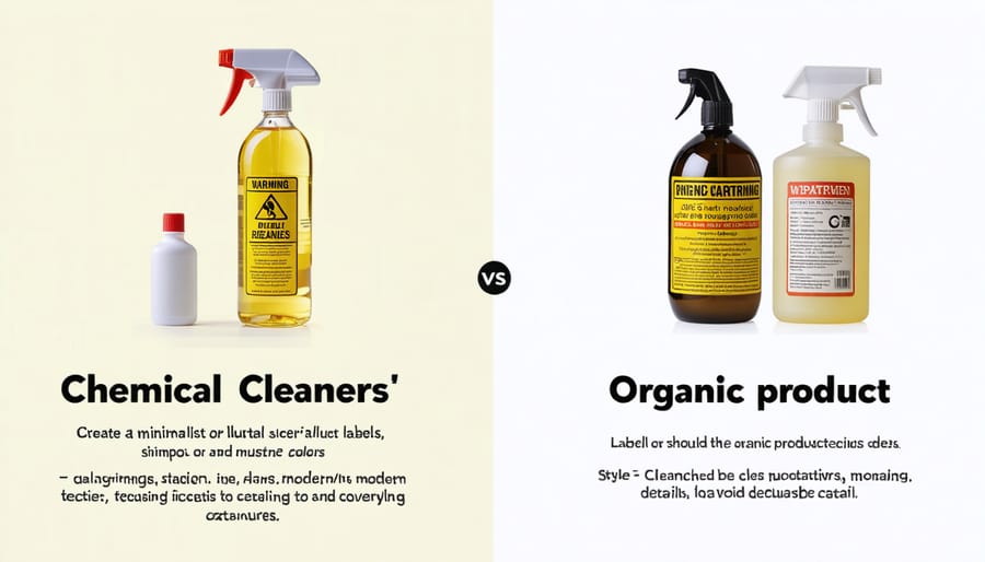 Comparison of warning labels on conventional versus organic cleaning products