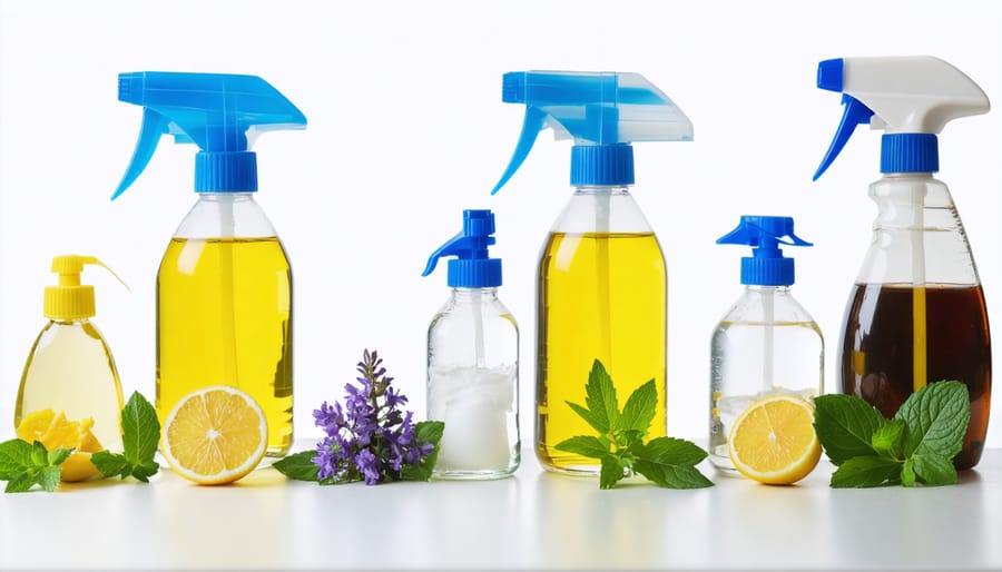 Visual guide showing steps to make homemade organic cleaning solution