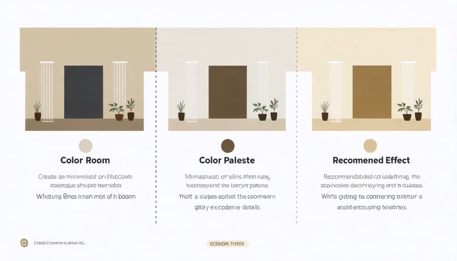 Room-by-room color psychology guide with suggested color schemes for different spaces