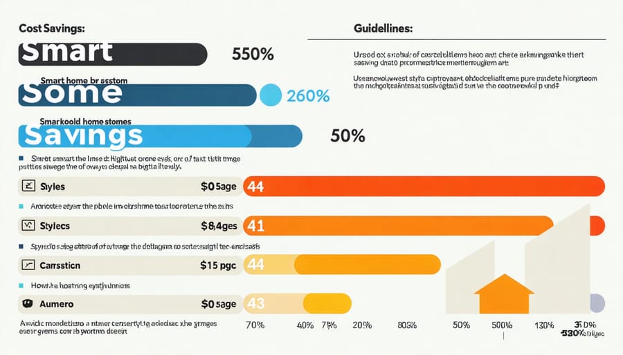 Visual representation of smart home cost savings across different maintenance categories