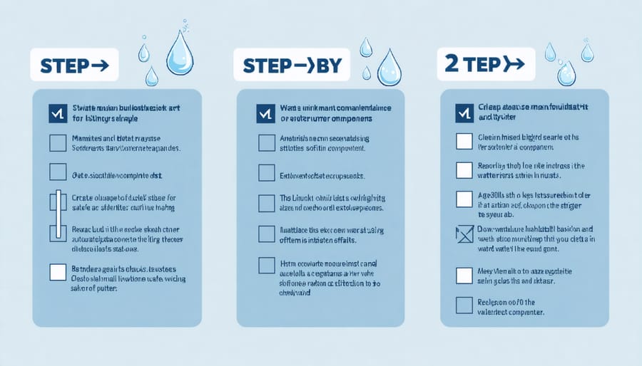 Infographic showing preventive maintenance steps for water softener system