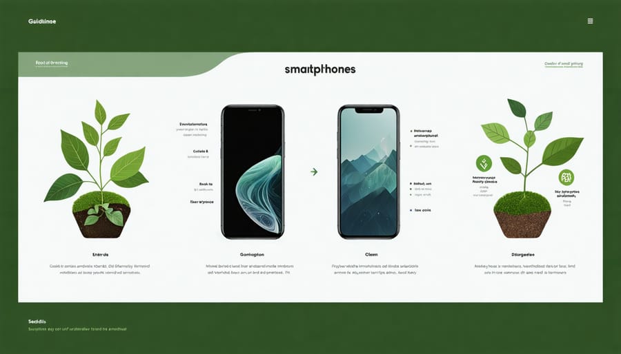 Visual comparison of sustainable materials used in smartphone manufacturing