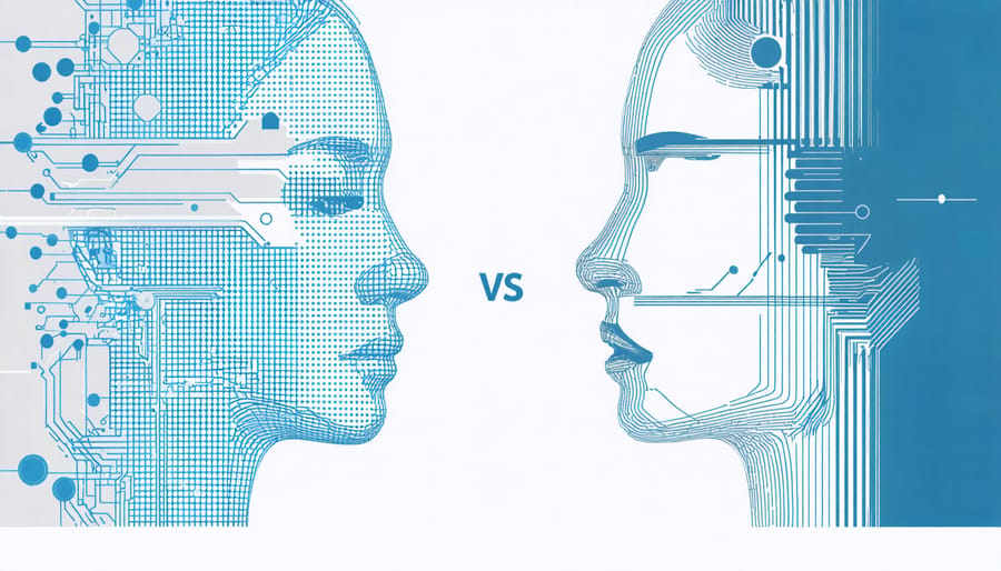 Diagram illustrating how AI security systems differentiate between normal and suspicious activity patterns