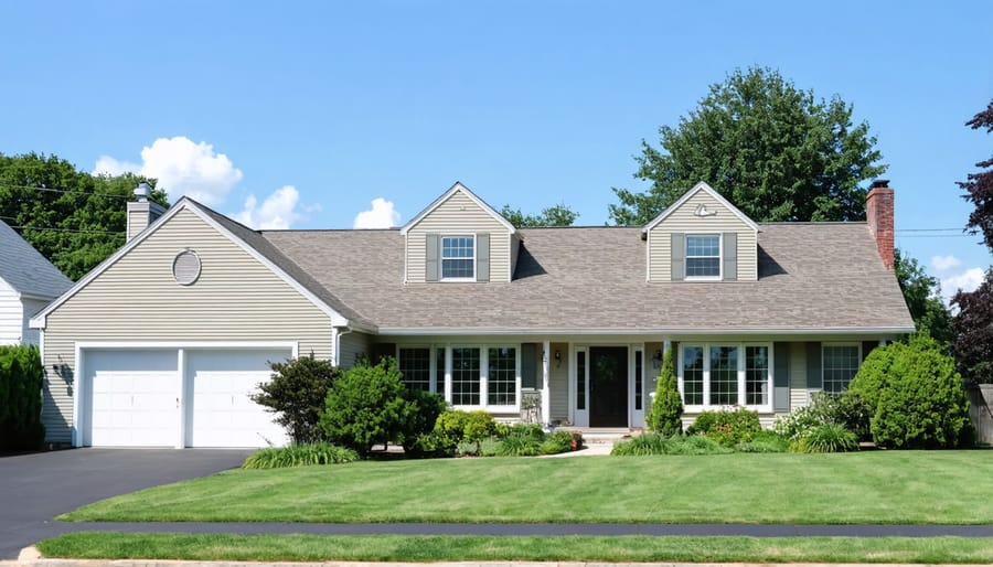 Traditional ranch-style house with characteristic horizontal layout and wide front facade