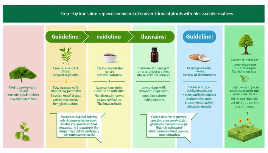 Infographic showing gradual transition from traditional to eco-friendly cleaning products