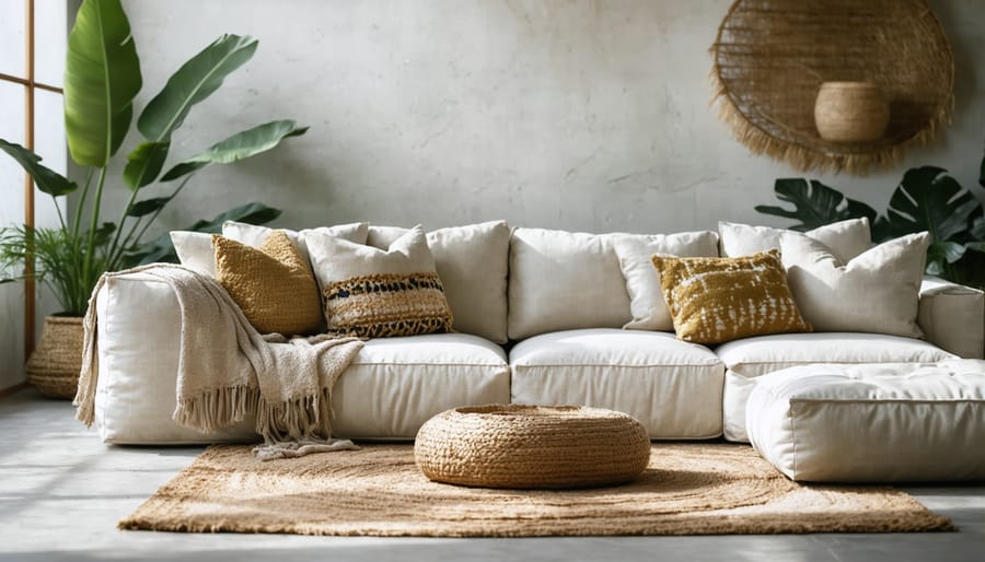 Stella McCartney sustainable home decor collection showcasing pillows, throws, and accessories