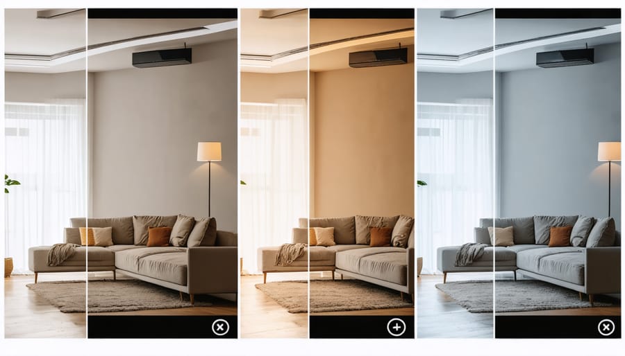 Demonstration of the three layers of lighting in a modern living room setting