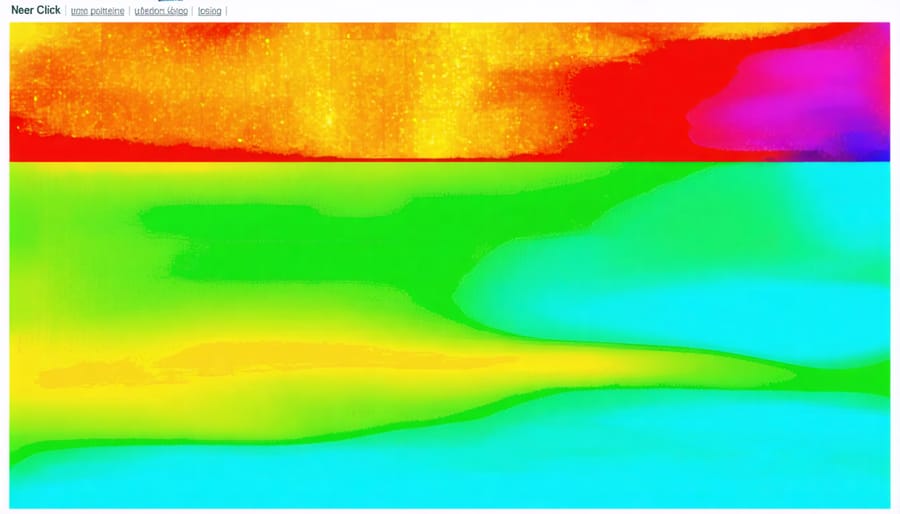 User behavior heat map showing interaction patterns on a home design website homepage