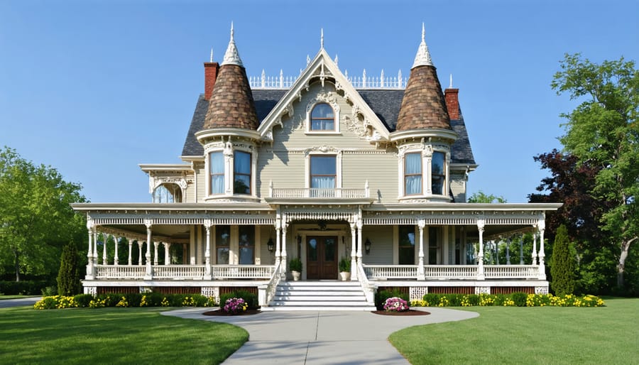 Traditional Victorian-style home featuring intricate architectural details and characteristic design elements