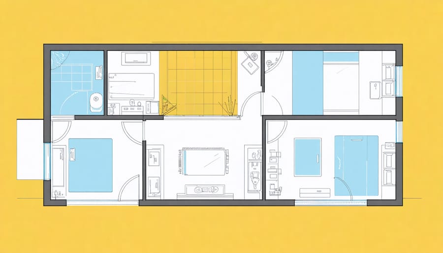 Technical illustration of recommended battery system placement options in garage and utility areas