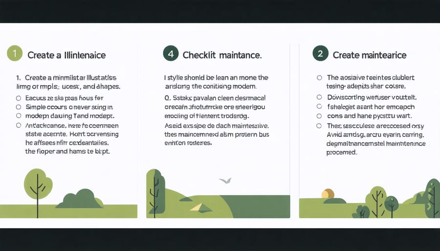 Visual checklist of regular home maintenance tasks with seasonal timing