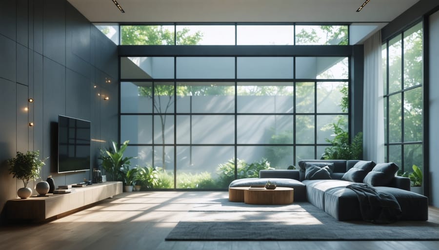 Natural lighting optimization in an eco-friendly living room design