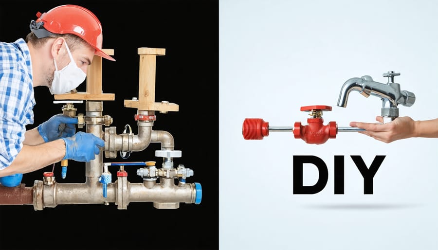 Side-by-side comparison of professional and DIY plumbing repair techniques