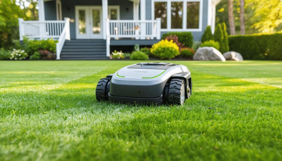 Robot lawn mower following boundary wire during initial setup