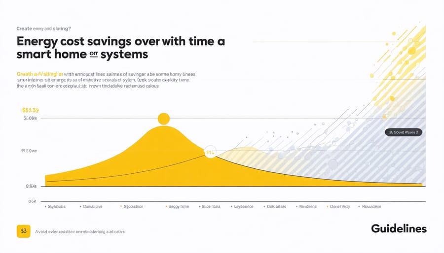 Line graph demonstrating monthly energy savings and return on investment over a 24-month period