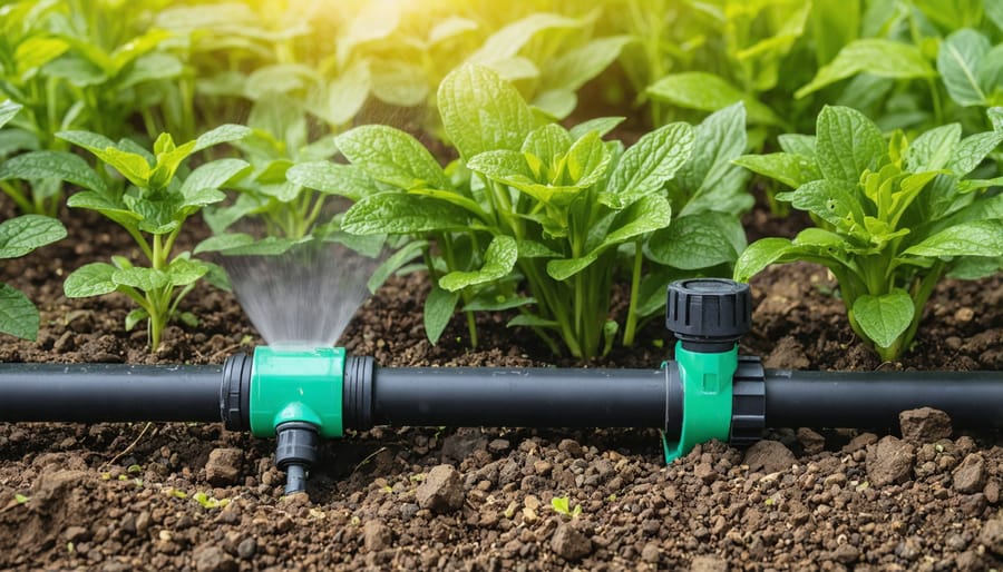 Automated drip irrigation system with smart controls and moisture sensors